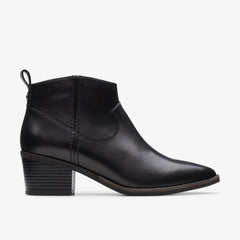 Morzine Sky Ankle Boot Black Leather | Clarks online - Women