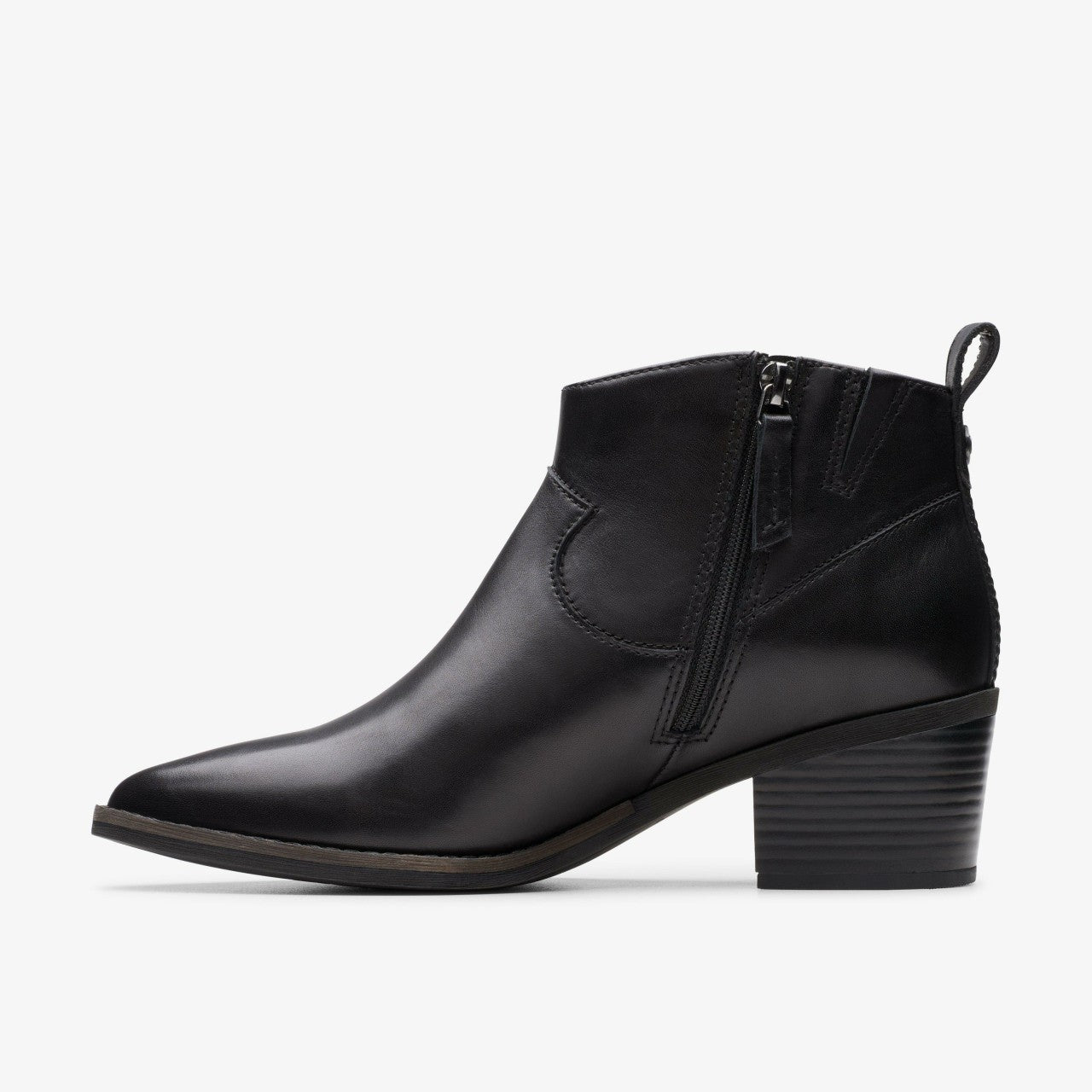 Morzine Sky Ankle Boot Black Leather | Clarks online - Women