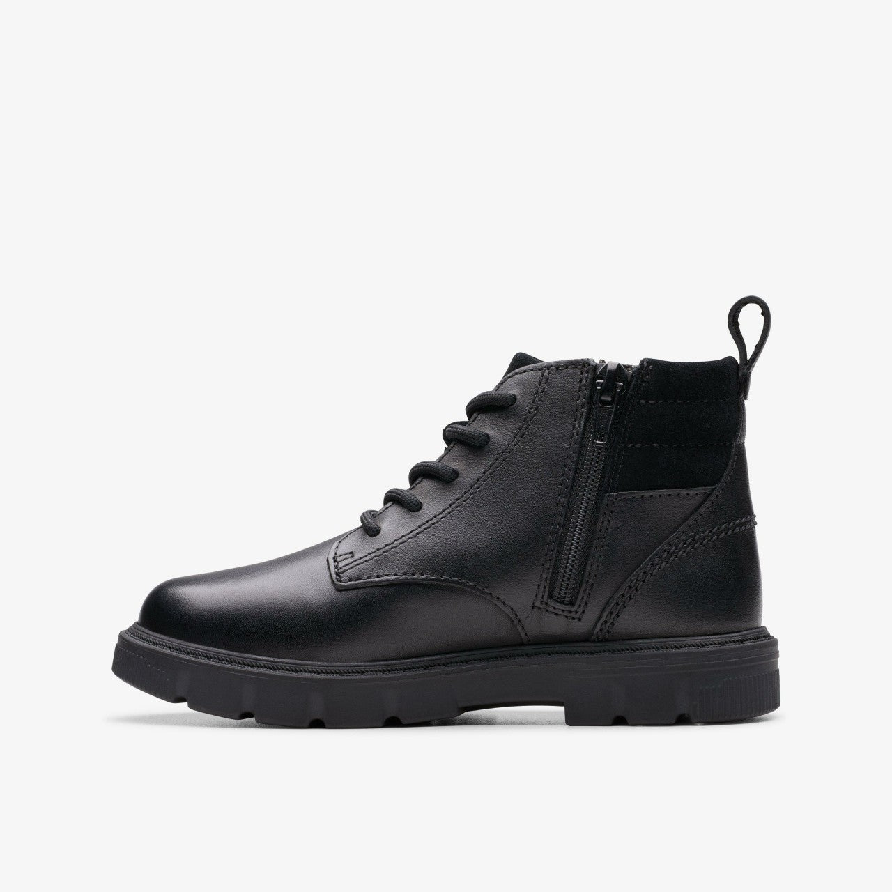 Lorcam Trail Kid Black Leather | Clarks on Sale - Kids
