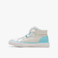 Foxing Wish Hi Toddler Silver Fabric | Clarks online - Kids