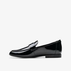 Finja Bright Older Black Patent | Clarks outlet - Kids