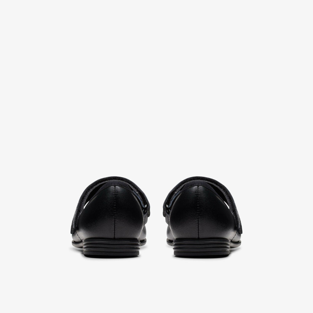 Finja Tap Kid Black Leather | Clarks on Sale - Kids
