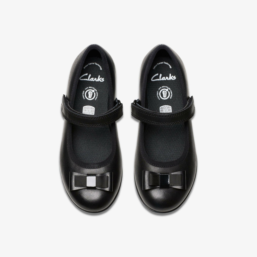 Finja Tap Kid Black Leather | Clarks on Sale - Kids