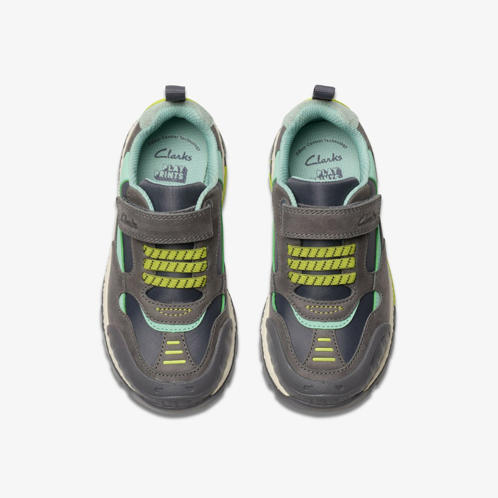 Steggy 2 Park Kid Grey / Green | Clarks on Sale - Kids