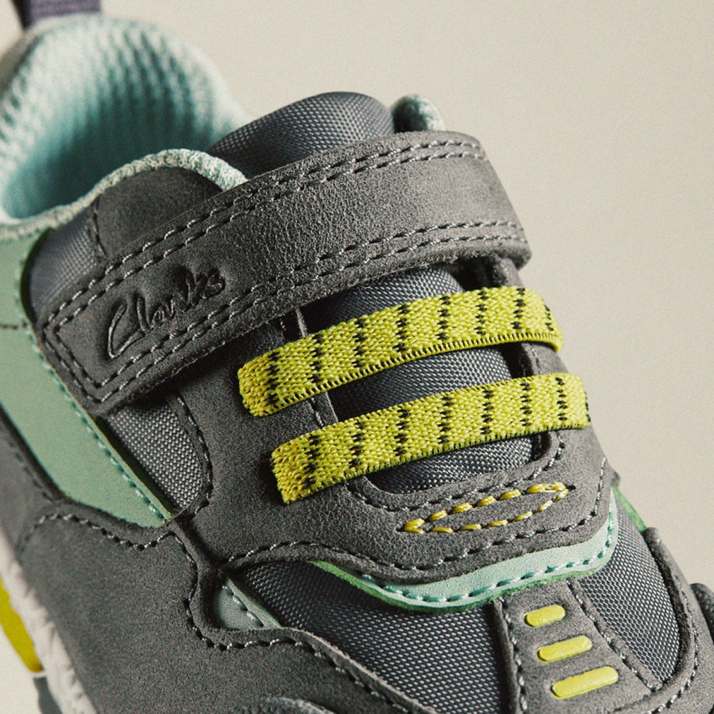 Steggy 2 Park Toddler Grey / Green | Clarks for sale - Kids