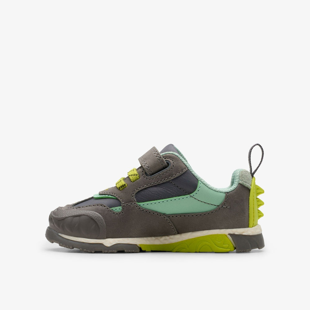 Steggy 2 Park Toddler Grey / Green | Clarks for sale - Kids