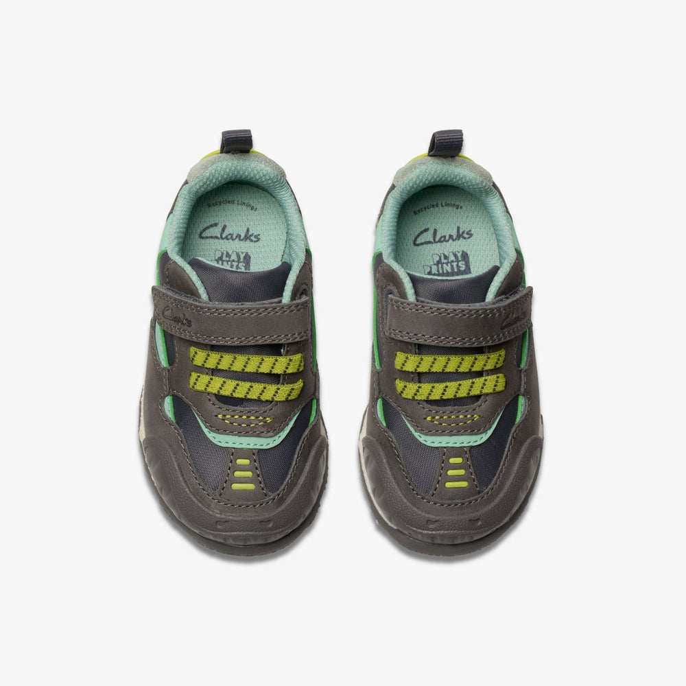 Steggy 2 Park Toddler Grey / Green | Clarks for sale - Kids