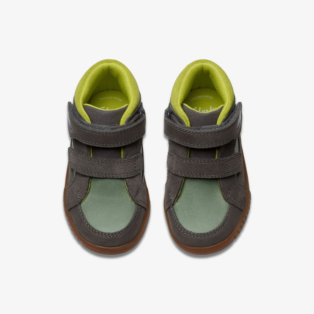 Oslo Play Toddler Grey / Green | Clarks on Sale - Kids