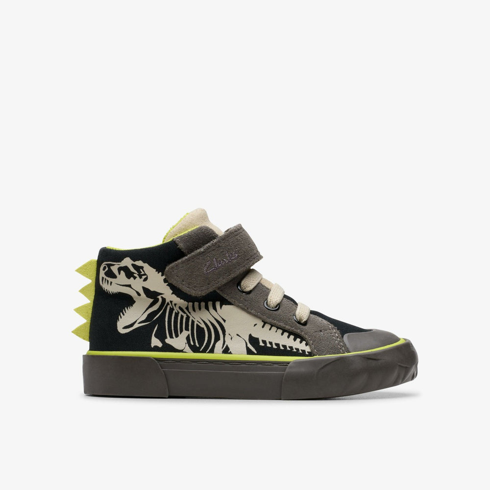 Foxing Rex Hi Toddler Black Canvas | Clarks for sale - Kids