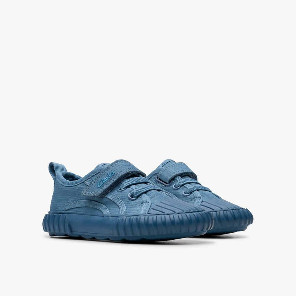 Foxing Stitch Toddler Blue Fabric | Clarks discount - Kids