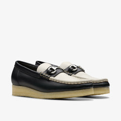 Wallabee Loafer HBIT Black / White Leather | Clarks online - Women