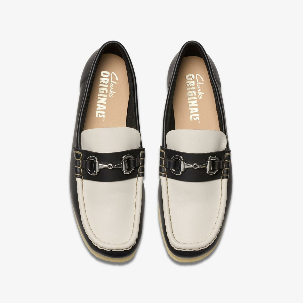 Wallabee Loafer HBIT Black / White Leather | Clarks online - Women