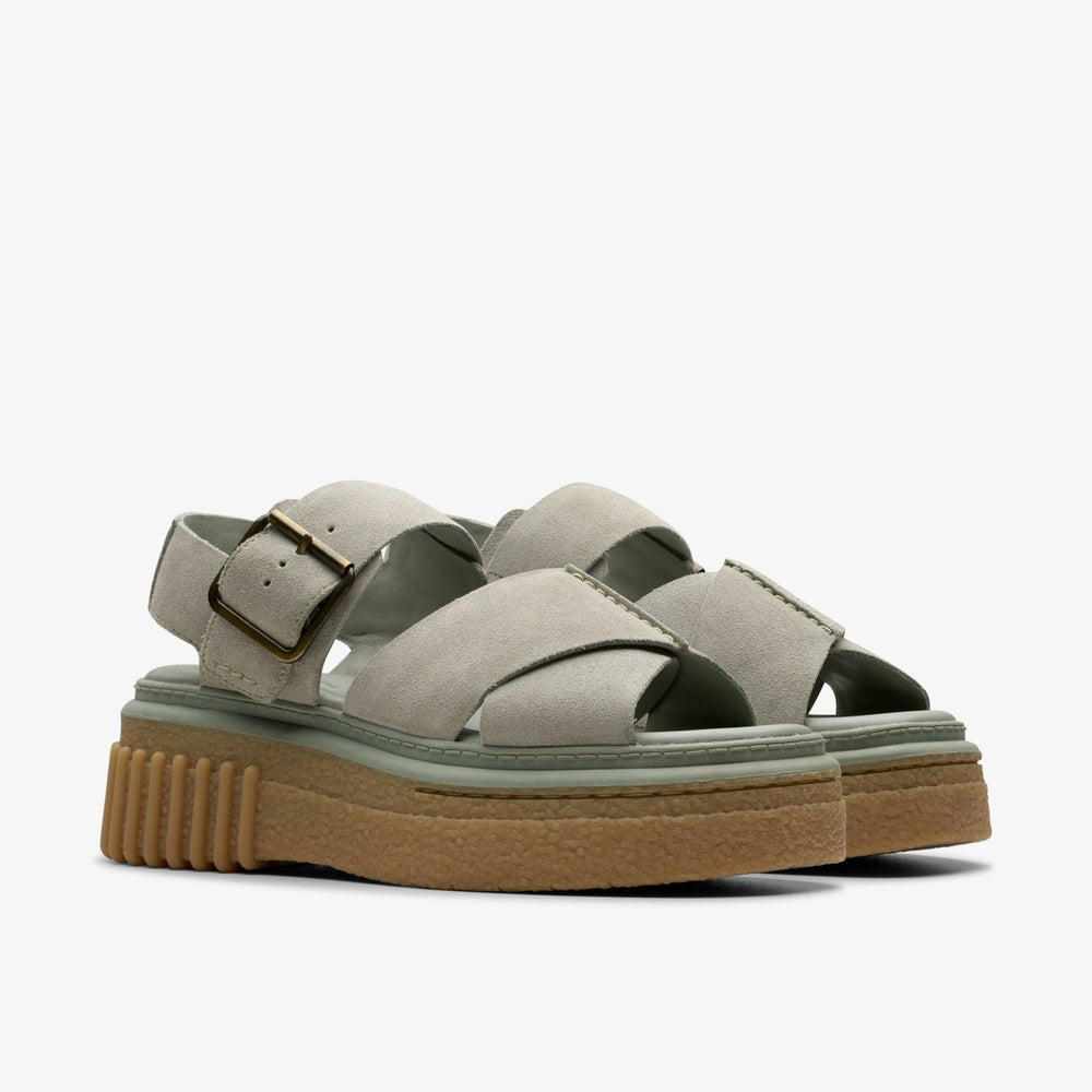Evamar Wish Light Green Suede | Clarks discount - Women