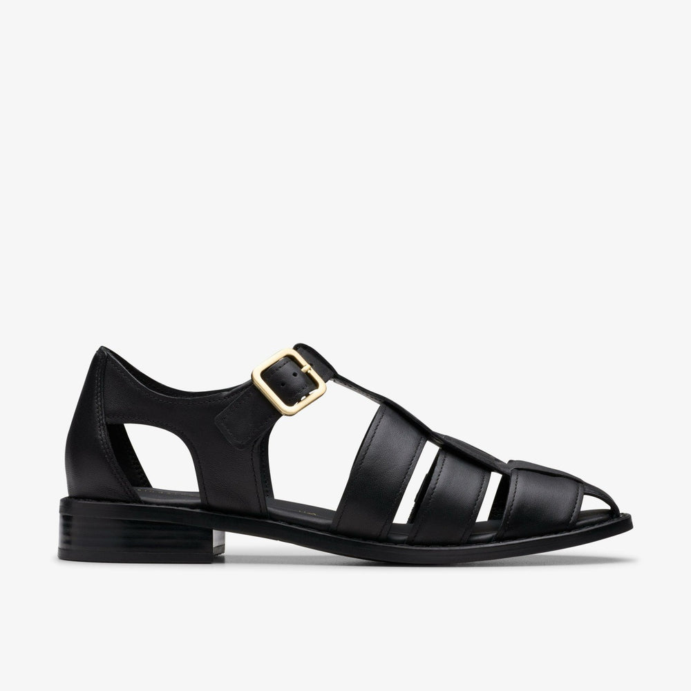 Hana Sun Black Leather | Clarks online - Women
