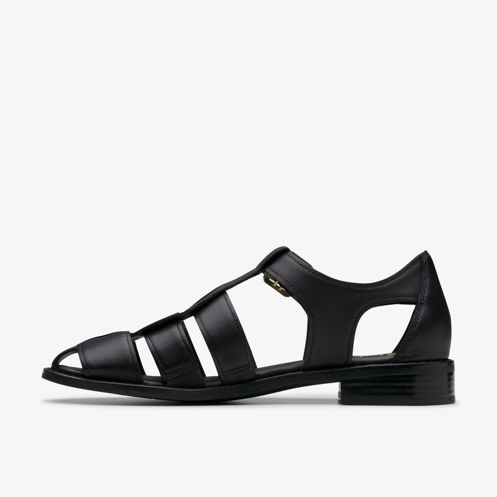 Hana Sun Black Leather | Clarks online - Women