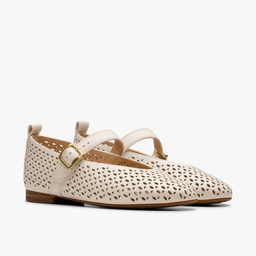 Fawna Jane Cream Leather | Clarks for sale - Women