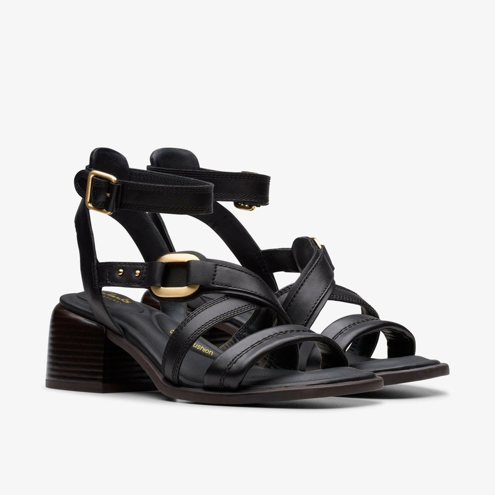 Morwyn Strap Black Leather | Clarks for sale - Women