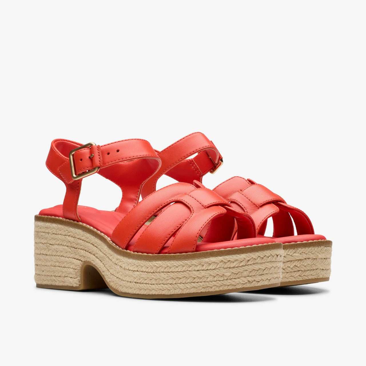 Coledale Strap Bright Red Leather | Clarks for sale - Women