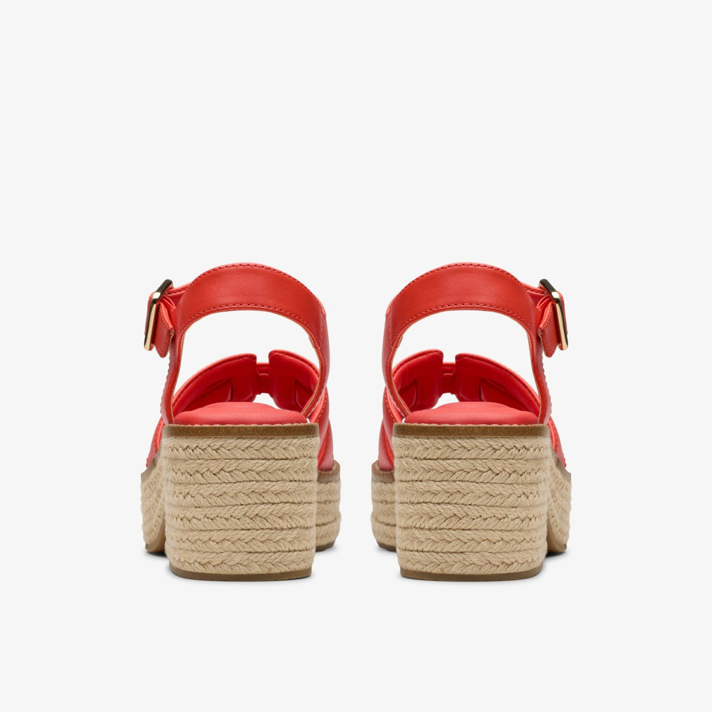 Coledale Strap Bright Red Leather | Clarks for sale - Women