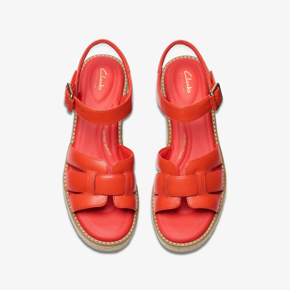 Coledale Strap Bright Red Leather | Clarks for sale - Women