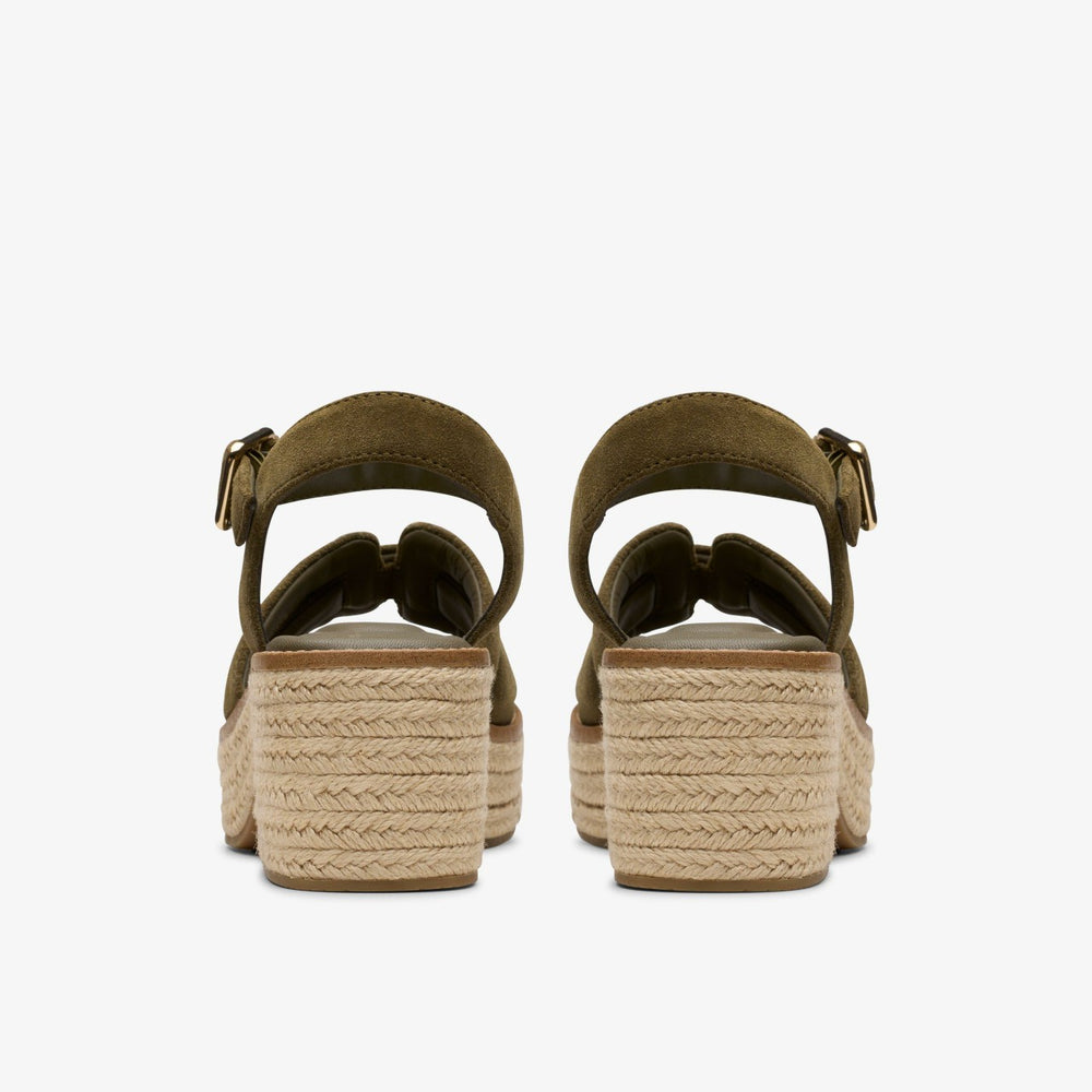Coledale Strap Dark Olive Suede | Clarks outlet - Women