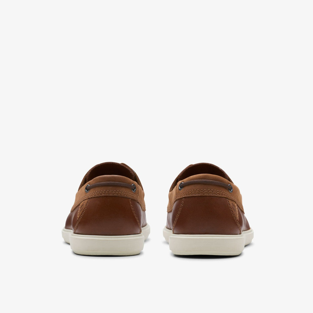 Bratton Boat Dark Tan Leather | Clarks online - Men