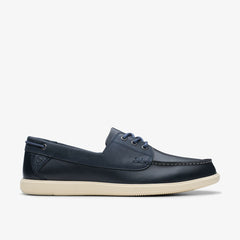 Bratton Boat Navy Leather | Clarks on Sale - Men