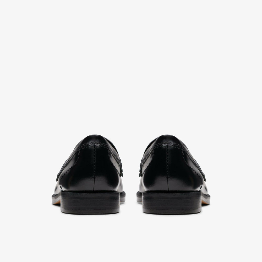 Straven Edge Black Leather | Clarks on Sale - Women