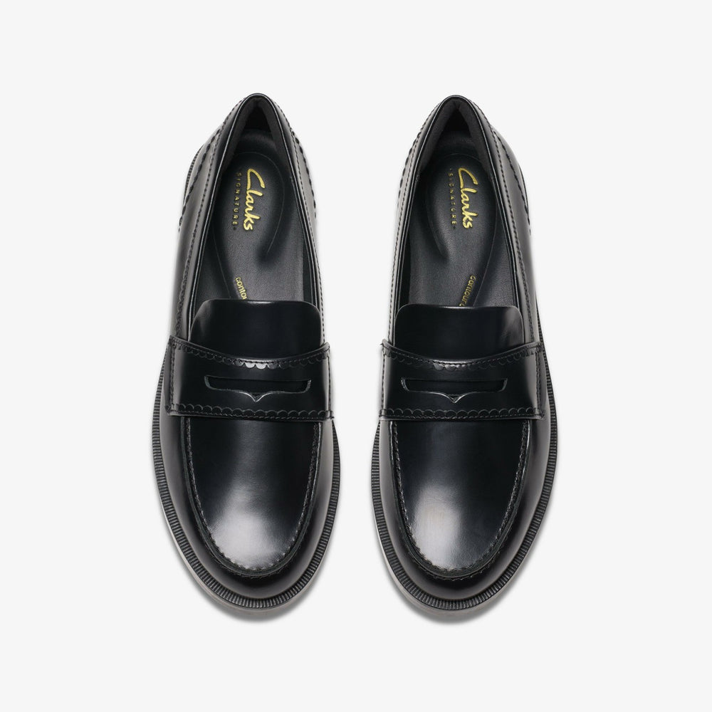Straven Edge Black Leather | Clarks on Sale - Women