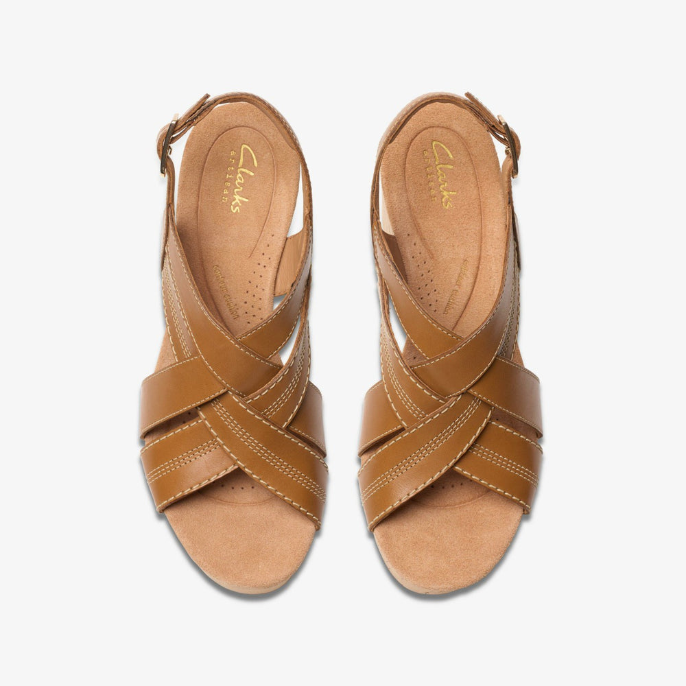 Sabina Sling Tan Leather | Clarks on Sale - Women