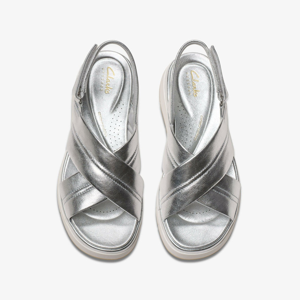 Tuscan Cross Silver Leather | Clarks online - Women