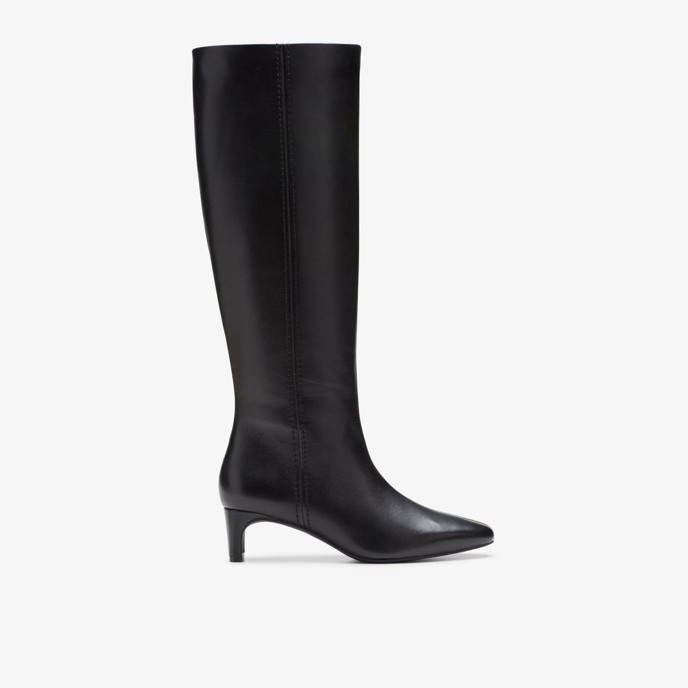 Edina Tall Black Leather | Clarks on Sale - Women