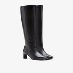 Edina Tall Black Leather | Clarks on Sale - Women