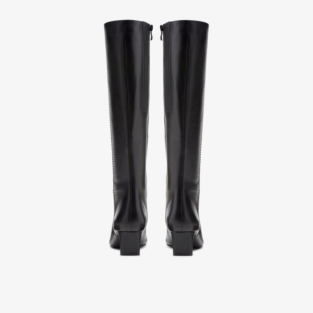 Edina Tall Black Leather | Clarks on Sale - Women
