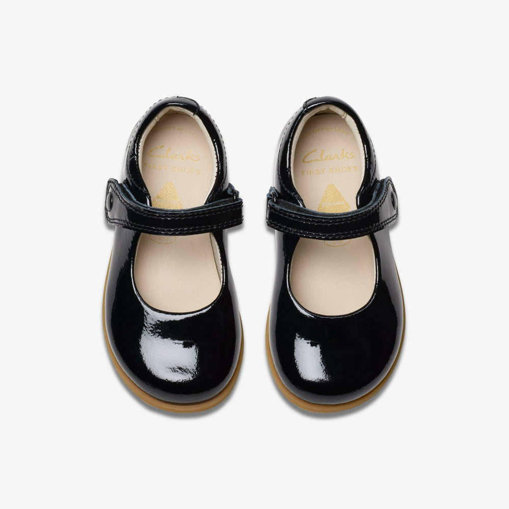 Drew Tap Toddler Black Patent | Clarks for sale - Kids