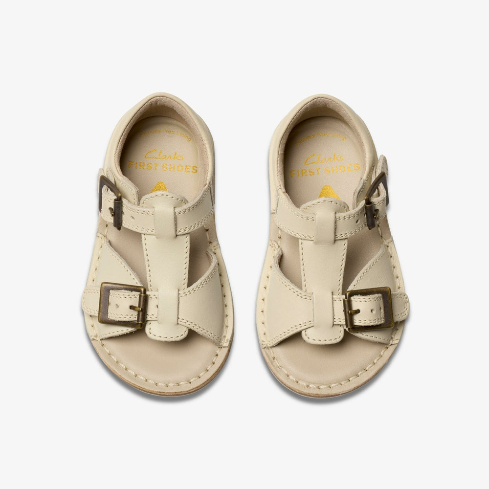Playsun RF Toddler Off White Leather | Clarks for sale - Kids