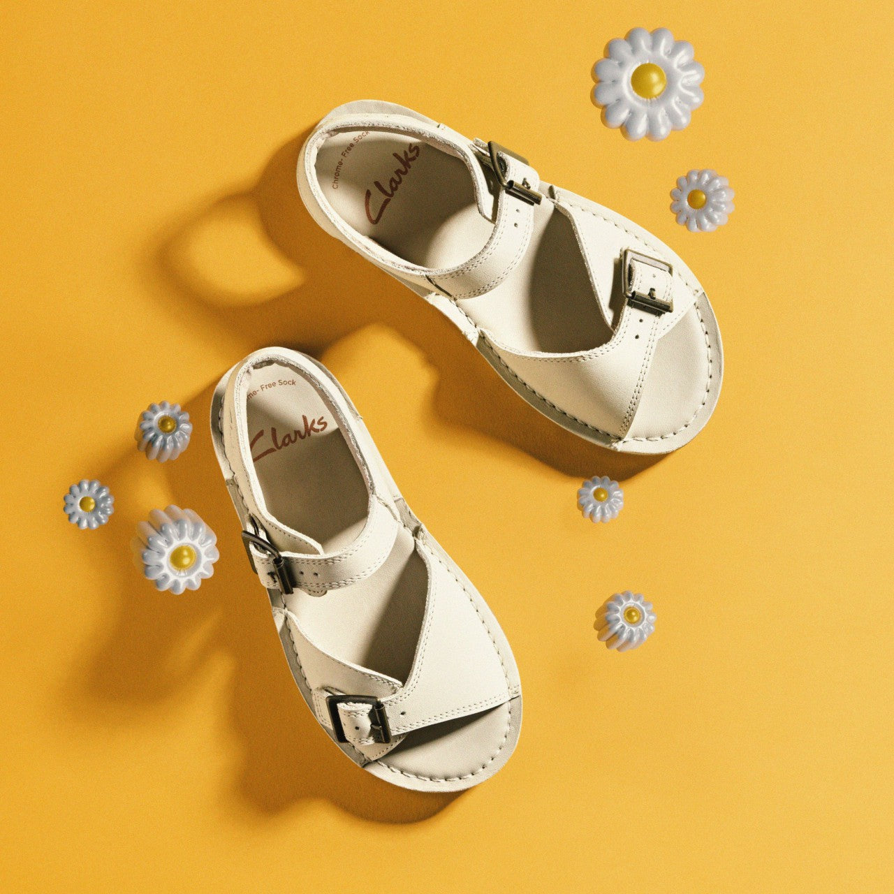 Playsun Kid Off White Leather | Clarks for sale - Kids