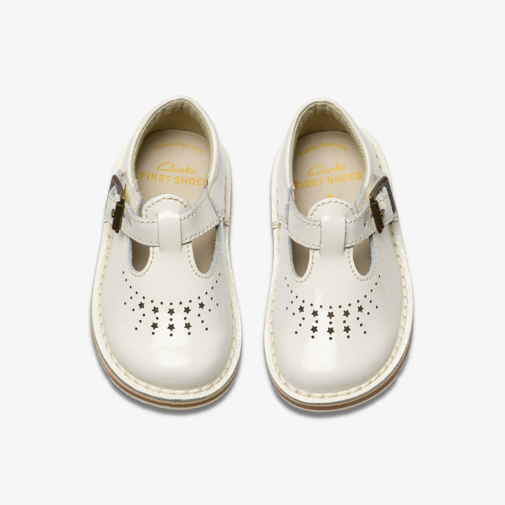 Joyful Skip Toddler White Patent | Clarks discount - Kids