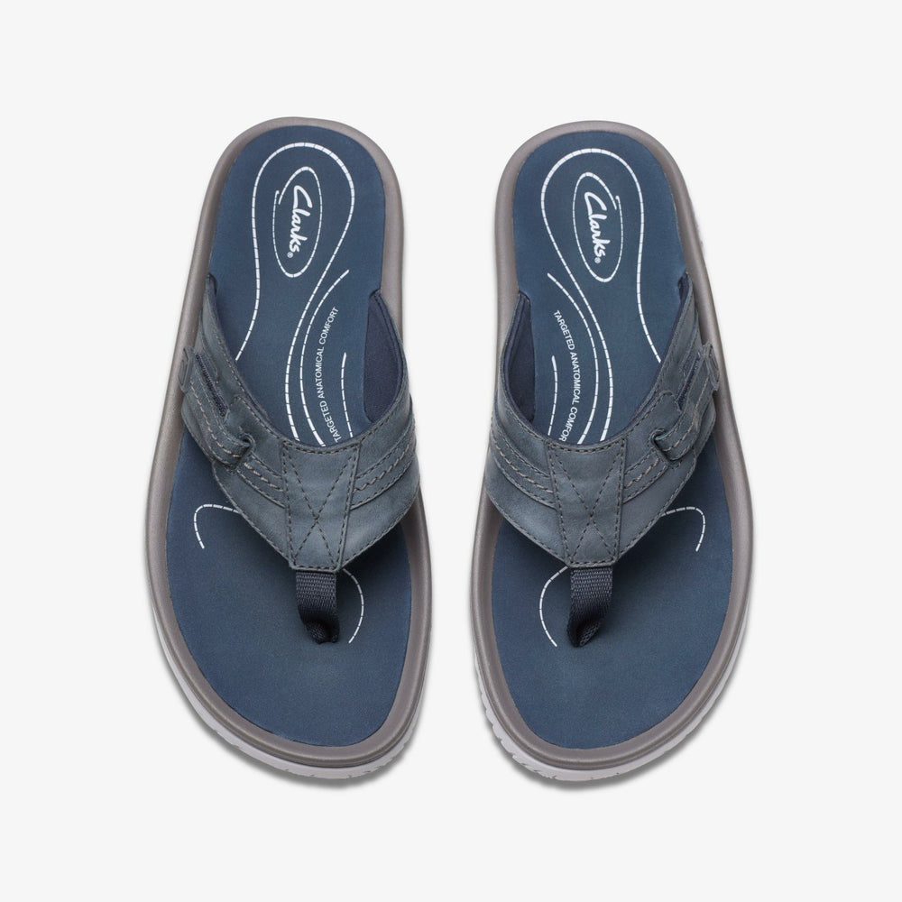 Wesley Sun Navy Leather | Clarks for sale - Men