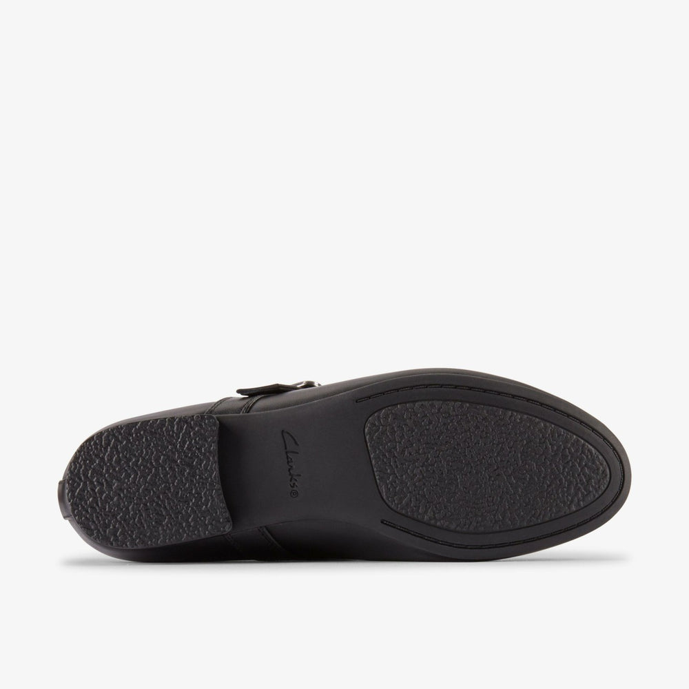 Fawna Bar Black Leather | Clarks on Sale - Women