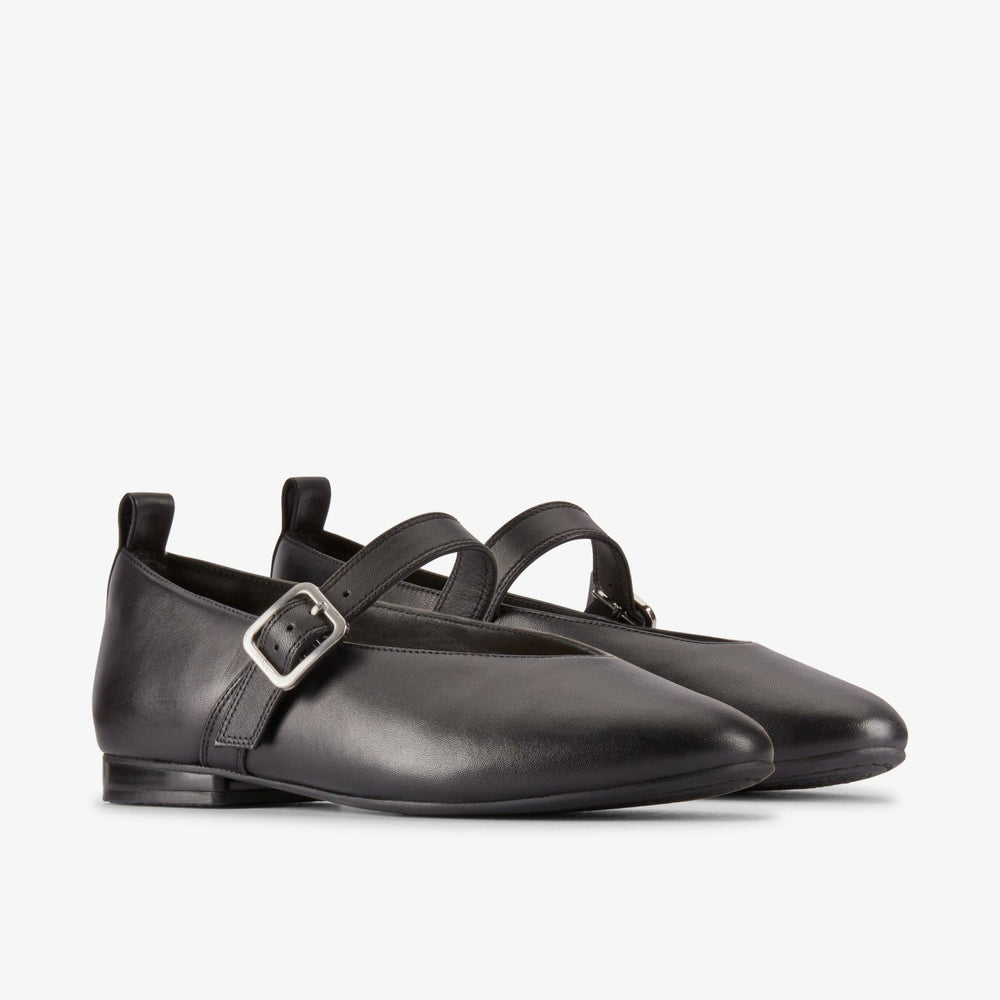 Fawna Bar Black Leather | Clarks on Sale - Women