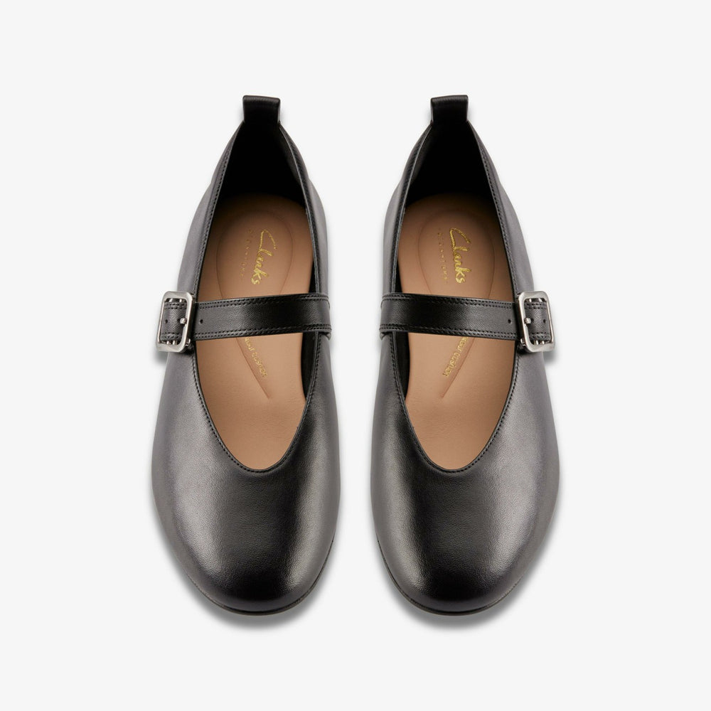 Fawna Bar Black Leather | Clarks on Sale - Women
