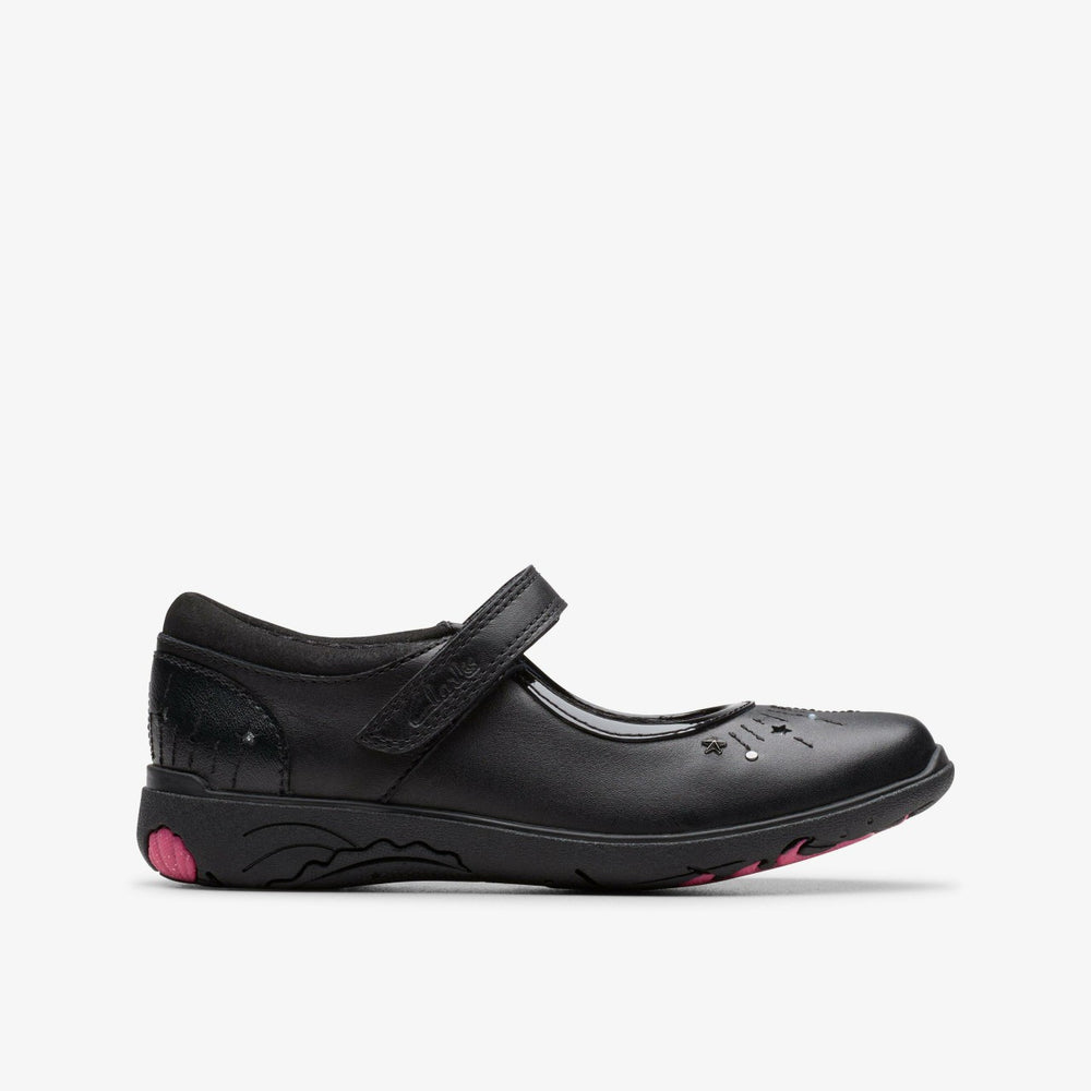 Relda Wish Kid Black Leather | Clarks outlet - Kids
