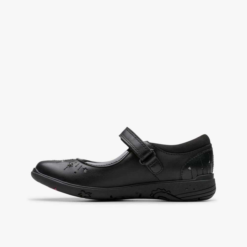 Relda Wish Kid Black Leather | Clarks outlet - Kids