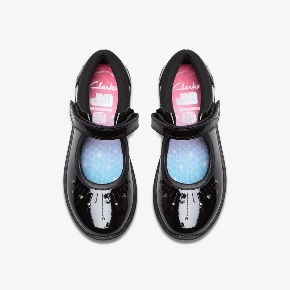 Relda Wish Kid Black Patent | Clarks discount - Kids