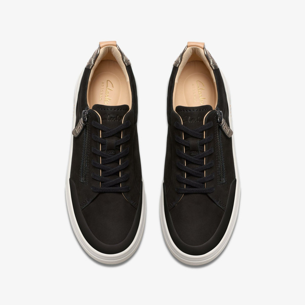 Hollyhock Zip Black Nubuck | Clarks on Sale - Women
