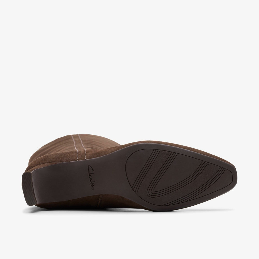 Edina Tall Dark Brown Suede | Clarks for sale - Women