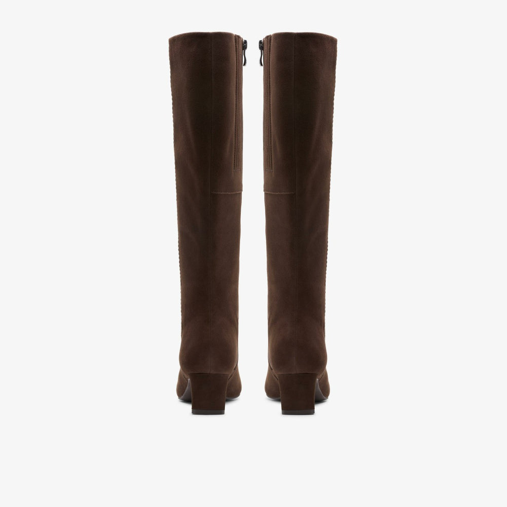 Edina Tall Dark Brown Suede | Clarks for sale - Women