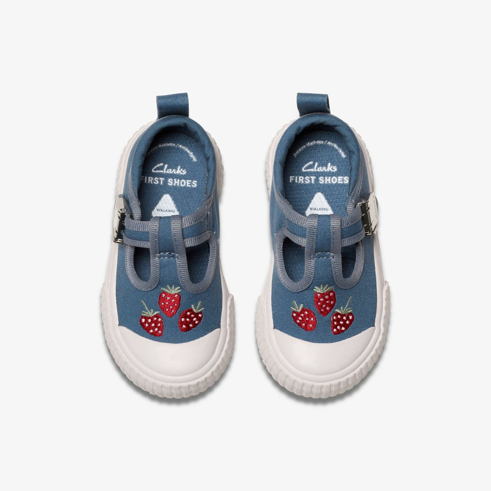 Foxing Berry Toddler Blue Canvas | Clarks online - Kids / Babies