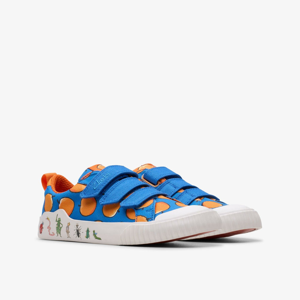 Roald Dahl James & the Giant Peach Foxing Air Kid Blue Canvas | Clarks outlet - Kids
